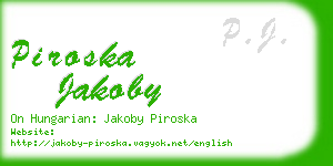 piroska jakoby business card